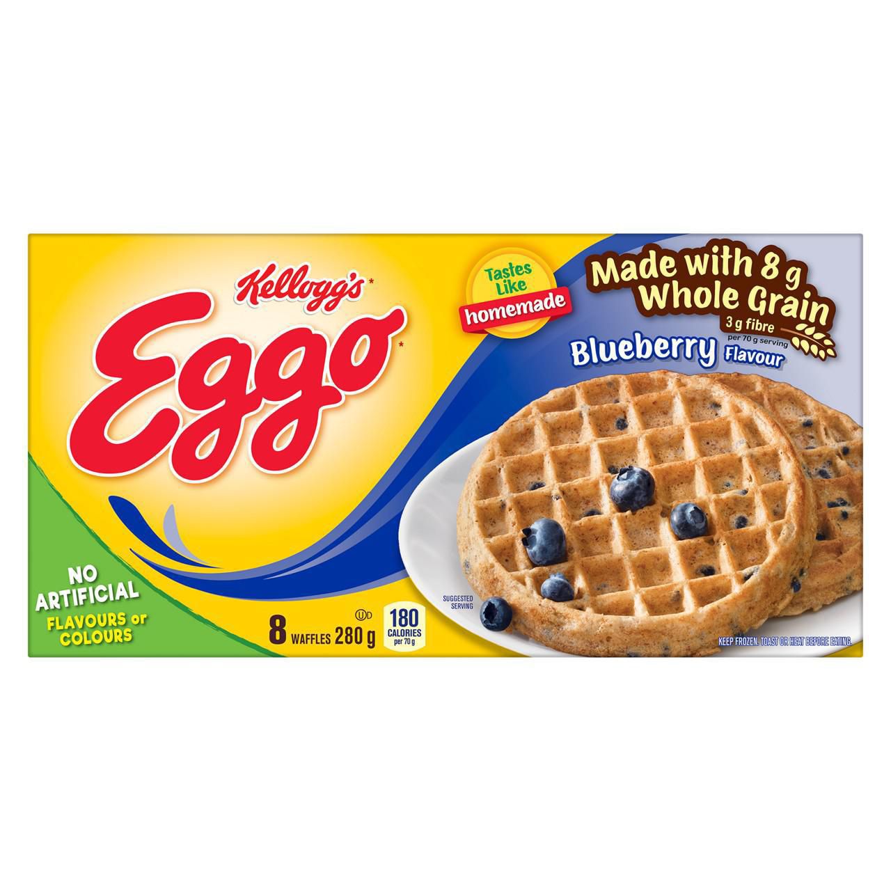 Eggo Plus Fibre Blueberry Flavour 280g 8 Waffles Walmart Canada