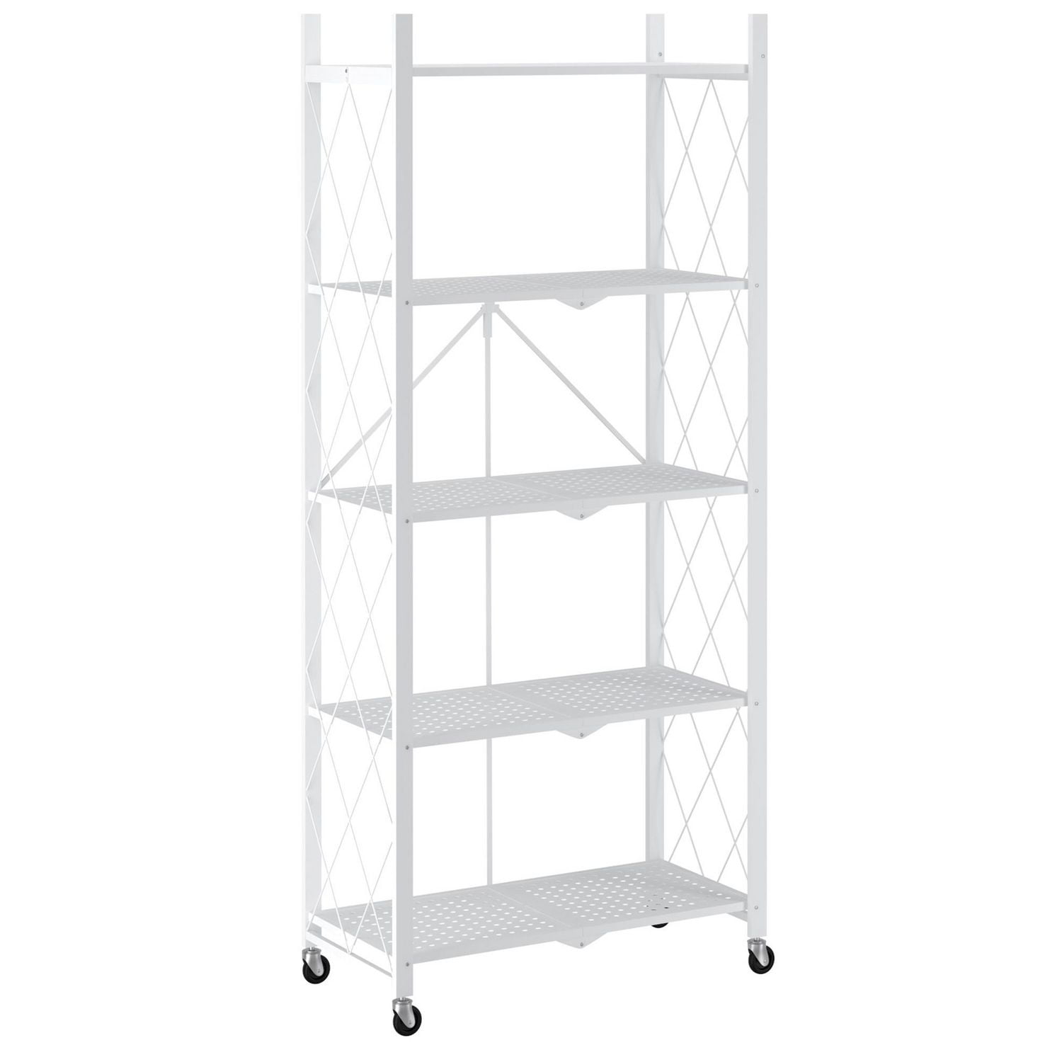 Foldable 5Tier Metal Shelf, White Walmart Canada