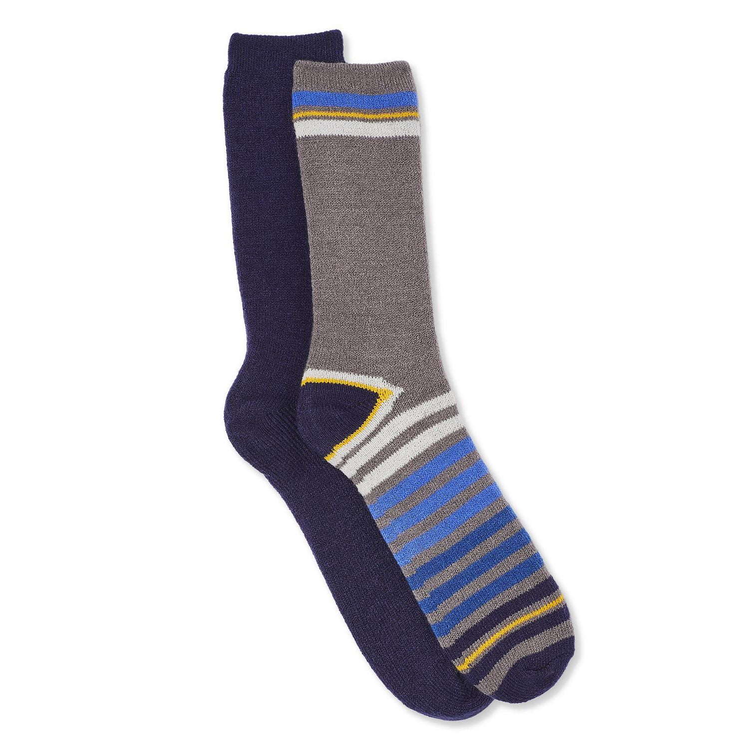 George Men's Cozy Double Layer Crew Socks 2-Pack