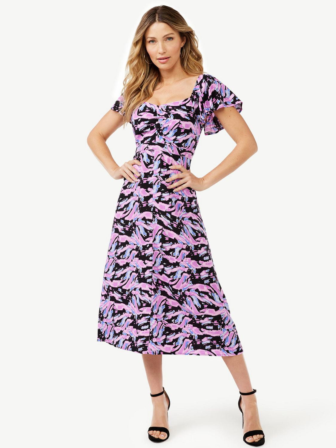 Sofia Jeans by Sofia Vergara Women's Flutter Sleeve Dress | Walmart Canada