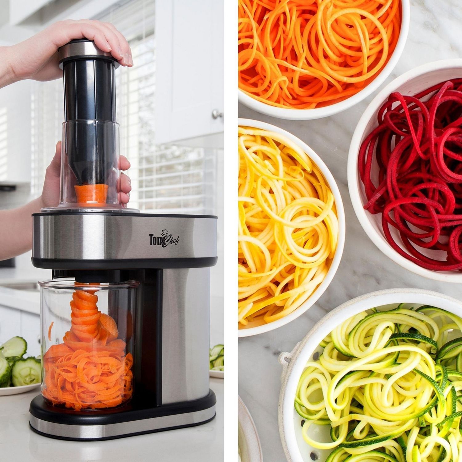 Total Chef Electric Vegetable Spiralizer with 3 Blades