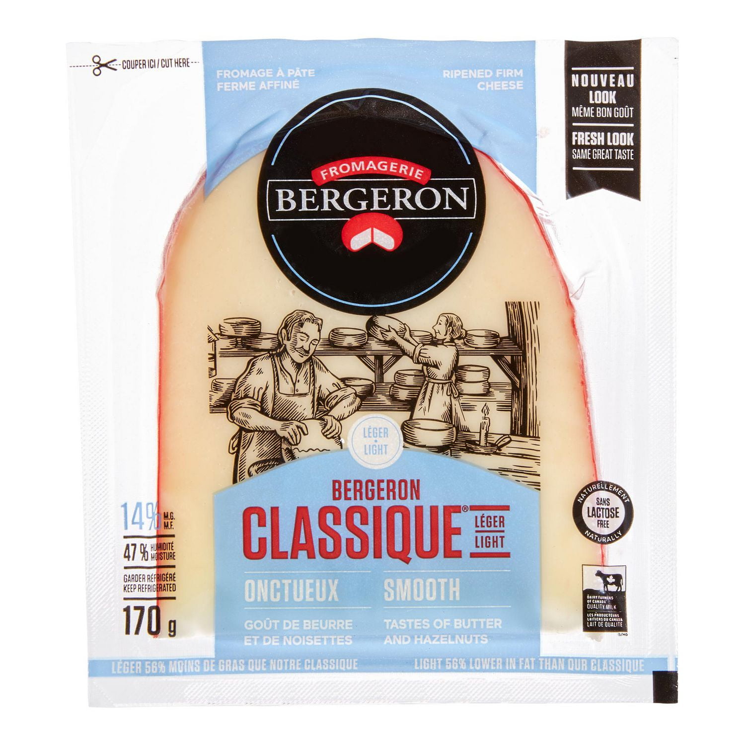 Fromagerie Bergeron Classique Light 14 % M.F. Ripened Firm Cheese, 170 g