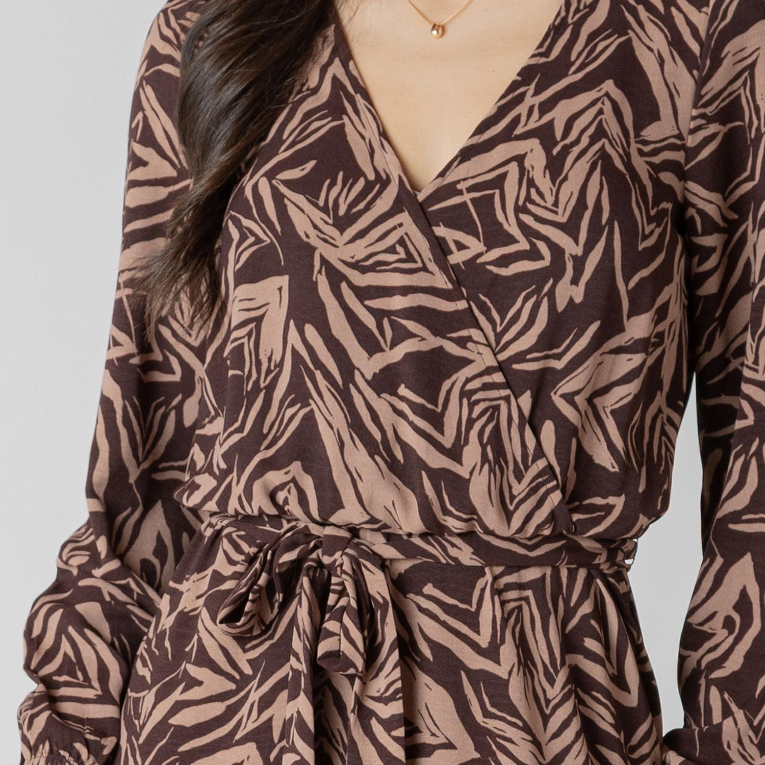 Devoted Robe midi à manches longues avec imprimé floral féminin