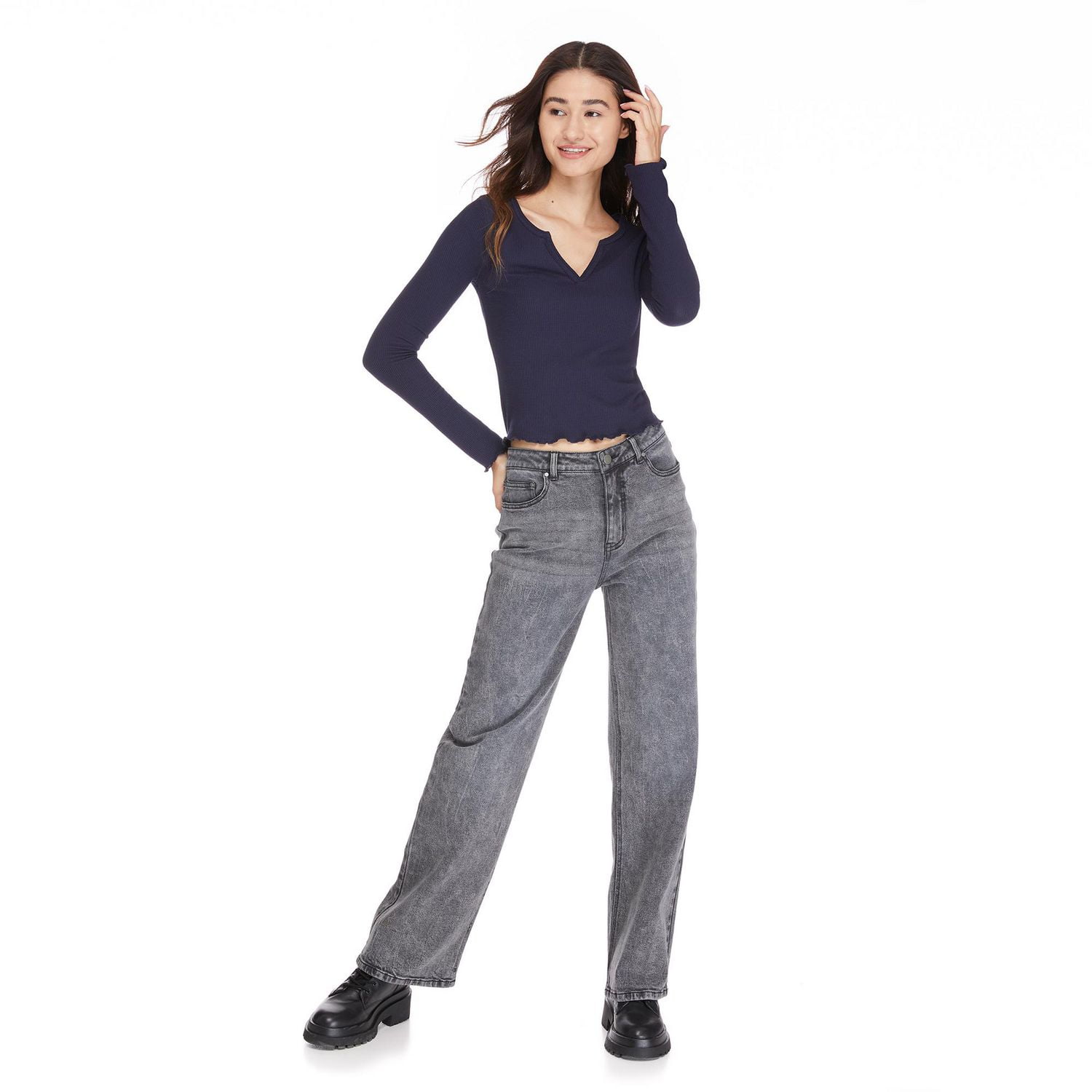 No Boundaries Women's Wide Leg Jean