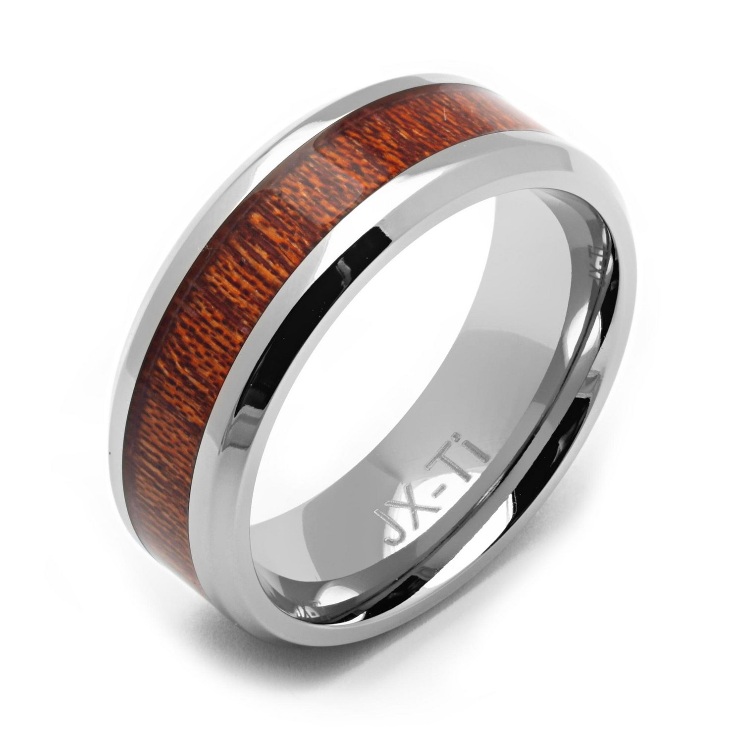 Men's Titanium Ring With Wood Inlay Size 8.5 