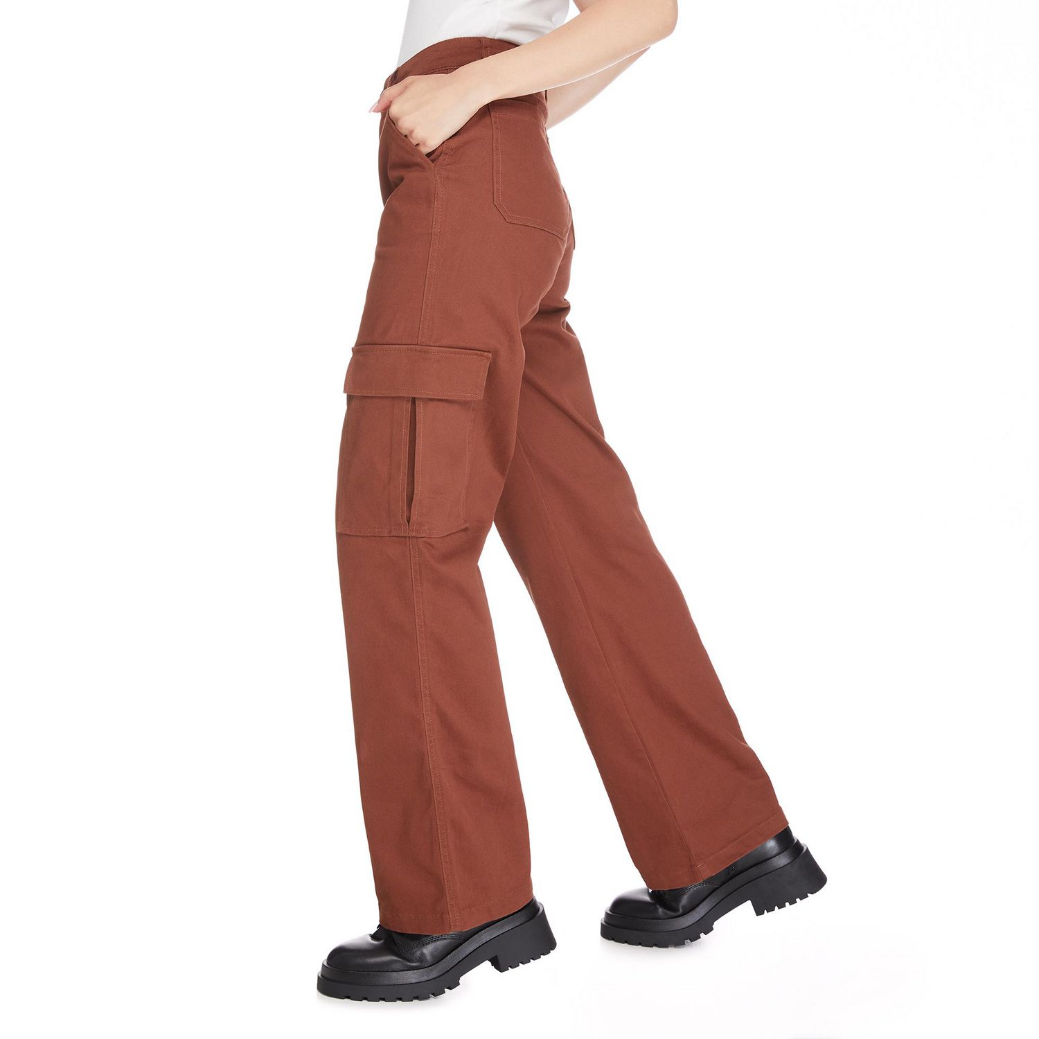 No Boundaries 100% Cotton Solid Brown Cargo Pants Size 7 - 87% off