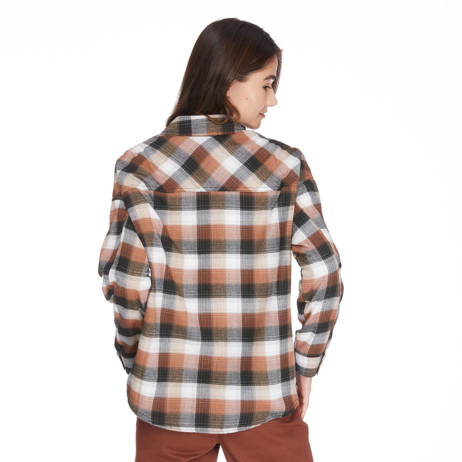 Chemise en flanelle surdimensionnée No Boundaries pour femmes