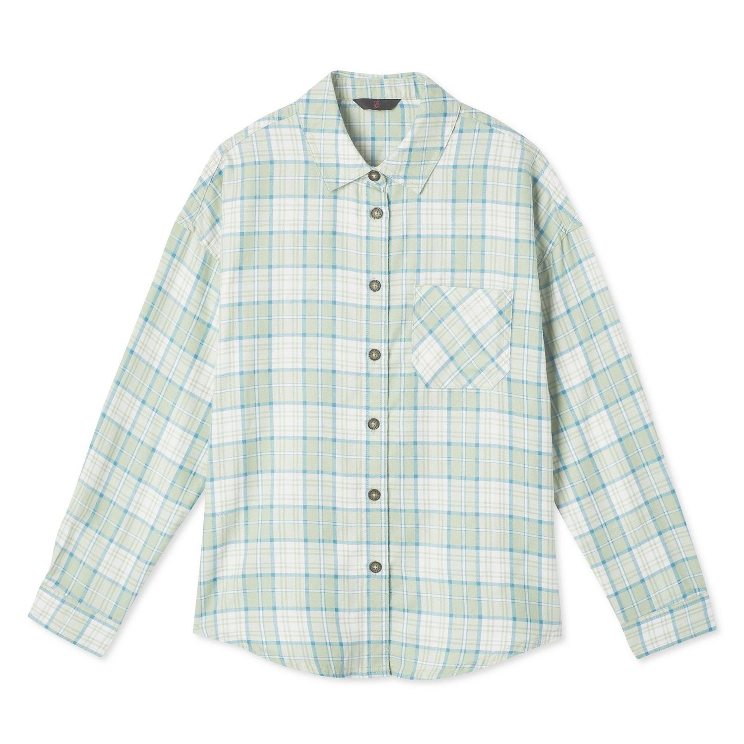 No Boundaries Women's Oversized Flannel Shirt