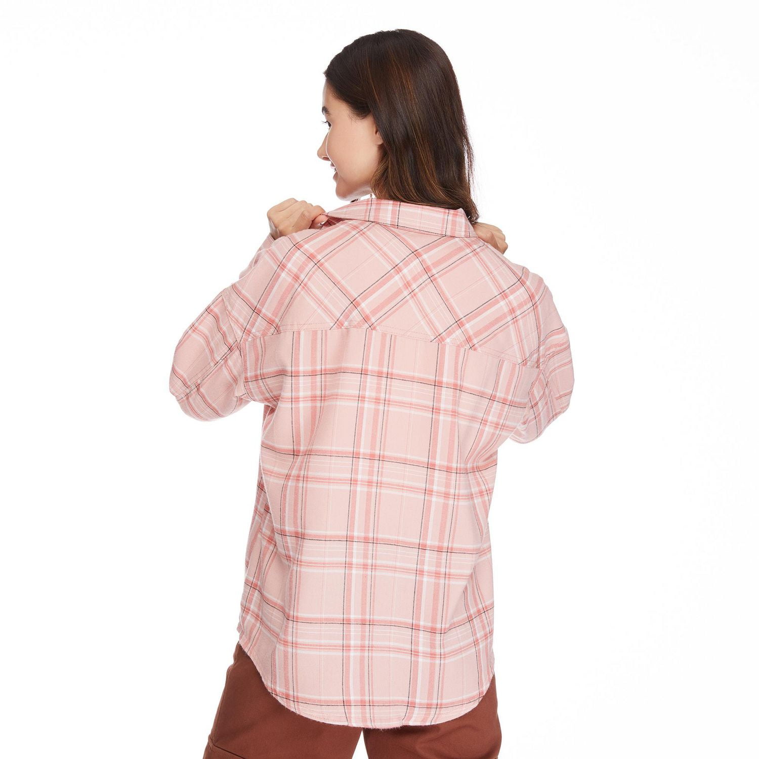 No Boundaries Women's Oversized Flannel Shirt