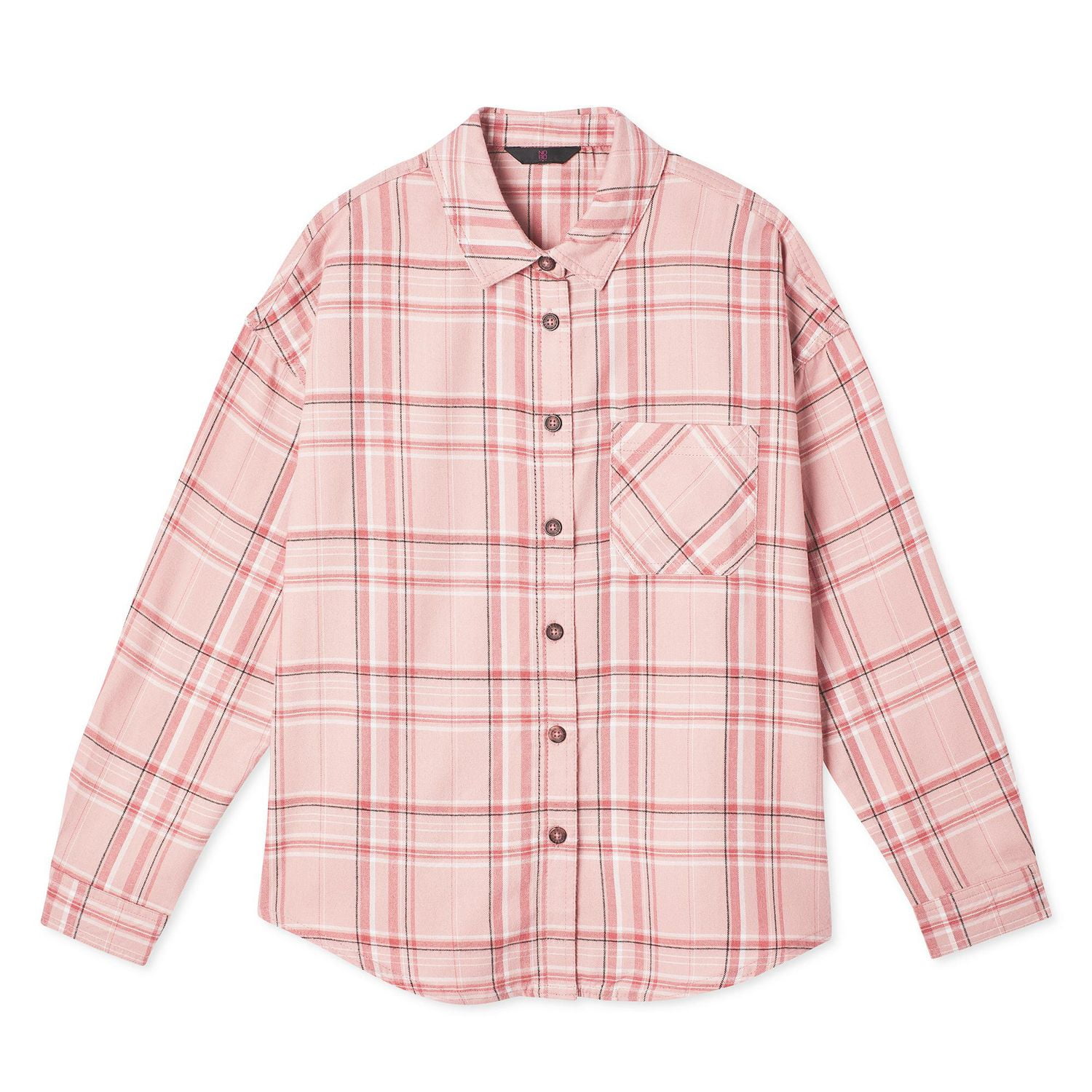 No Boundaries Women's Oversized Flannel Shirt