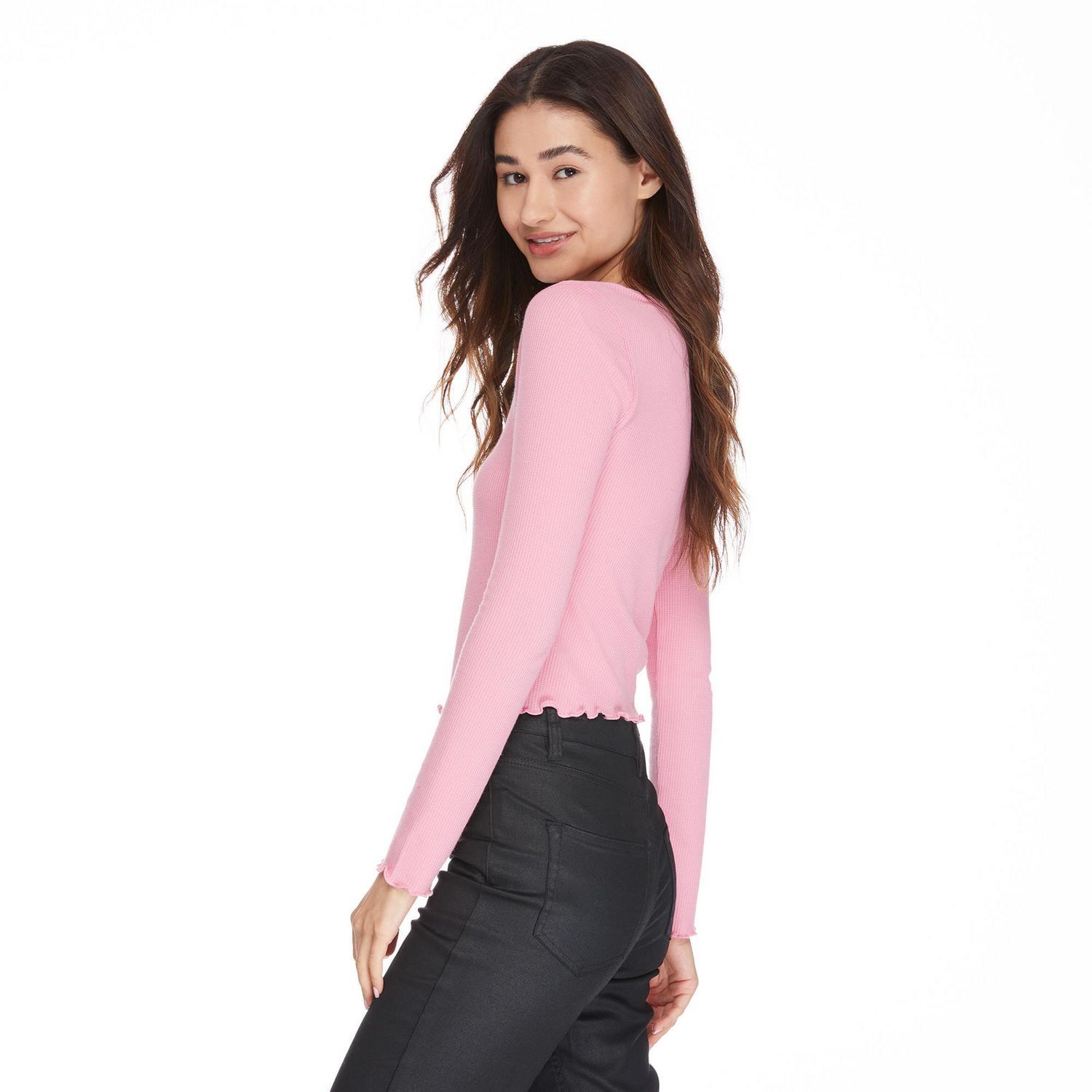 Haut henley à encolure fendue No Boundaries pour femmes