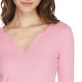 thumbnail image 4 of No Boundaries Women's Split Neckline Henley, 4 of 6