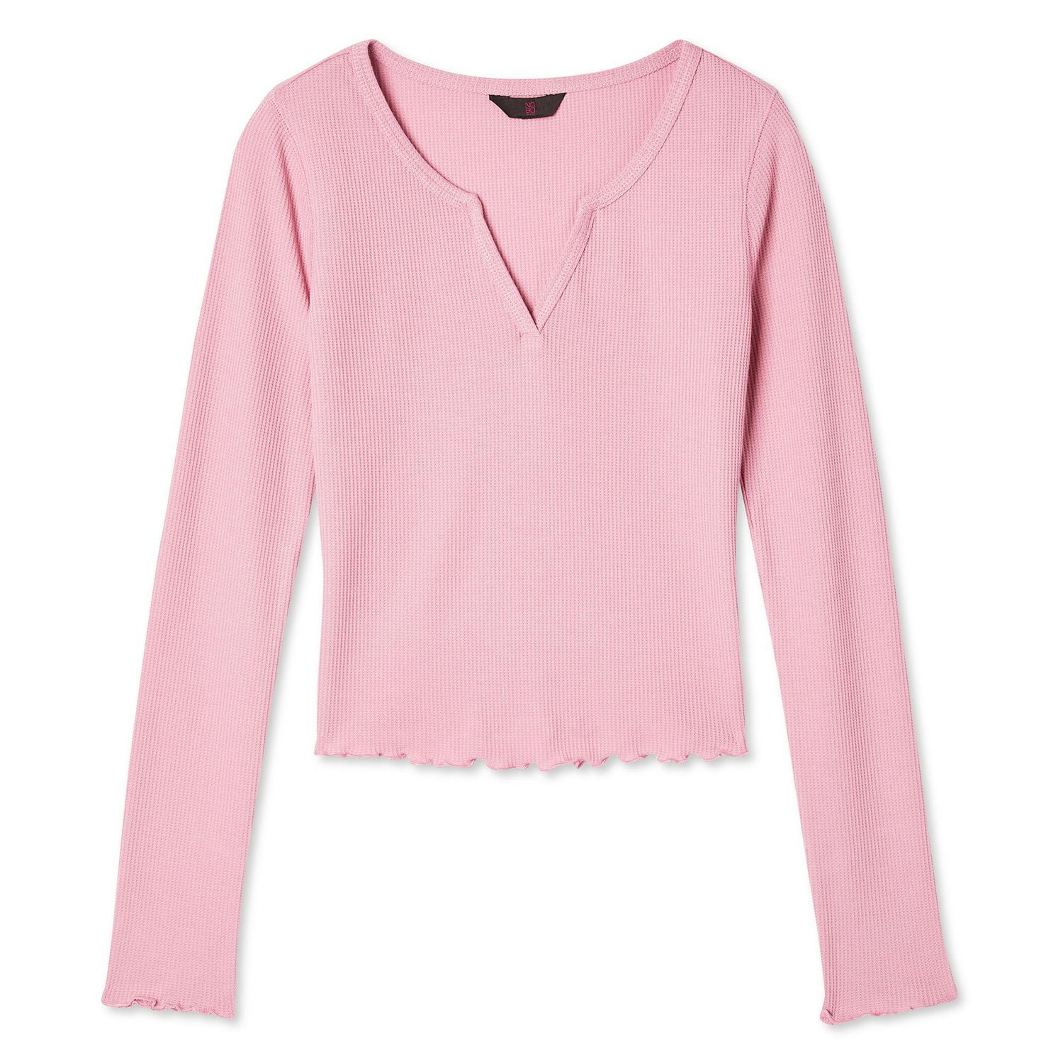 Haut henley à encolure fendue No Boundaries pour femmes