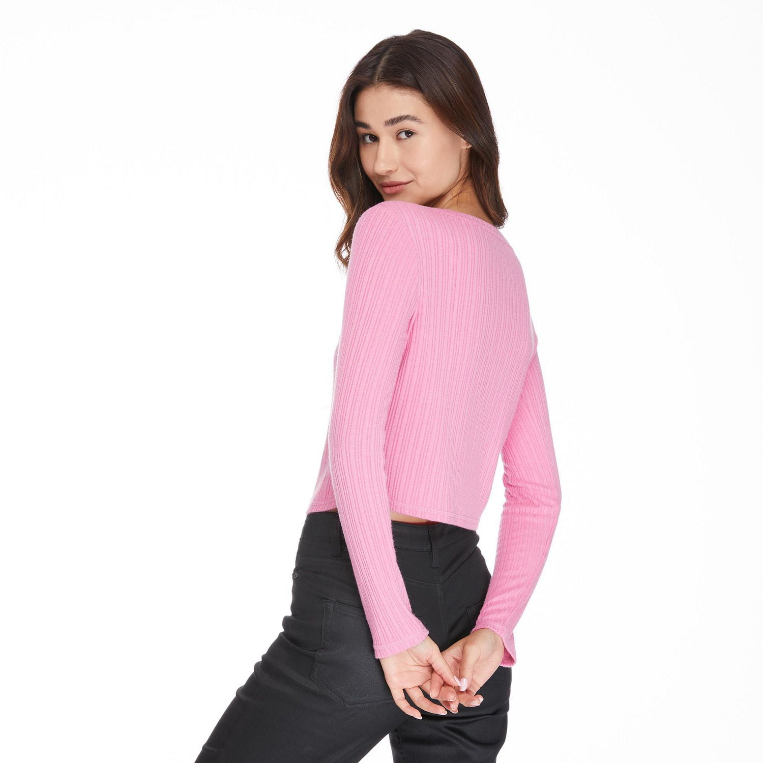 No Boundaries Women's Button-Front Cardigan