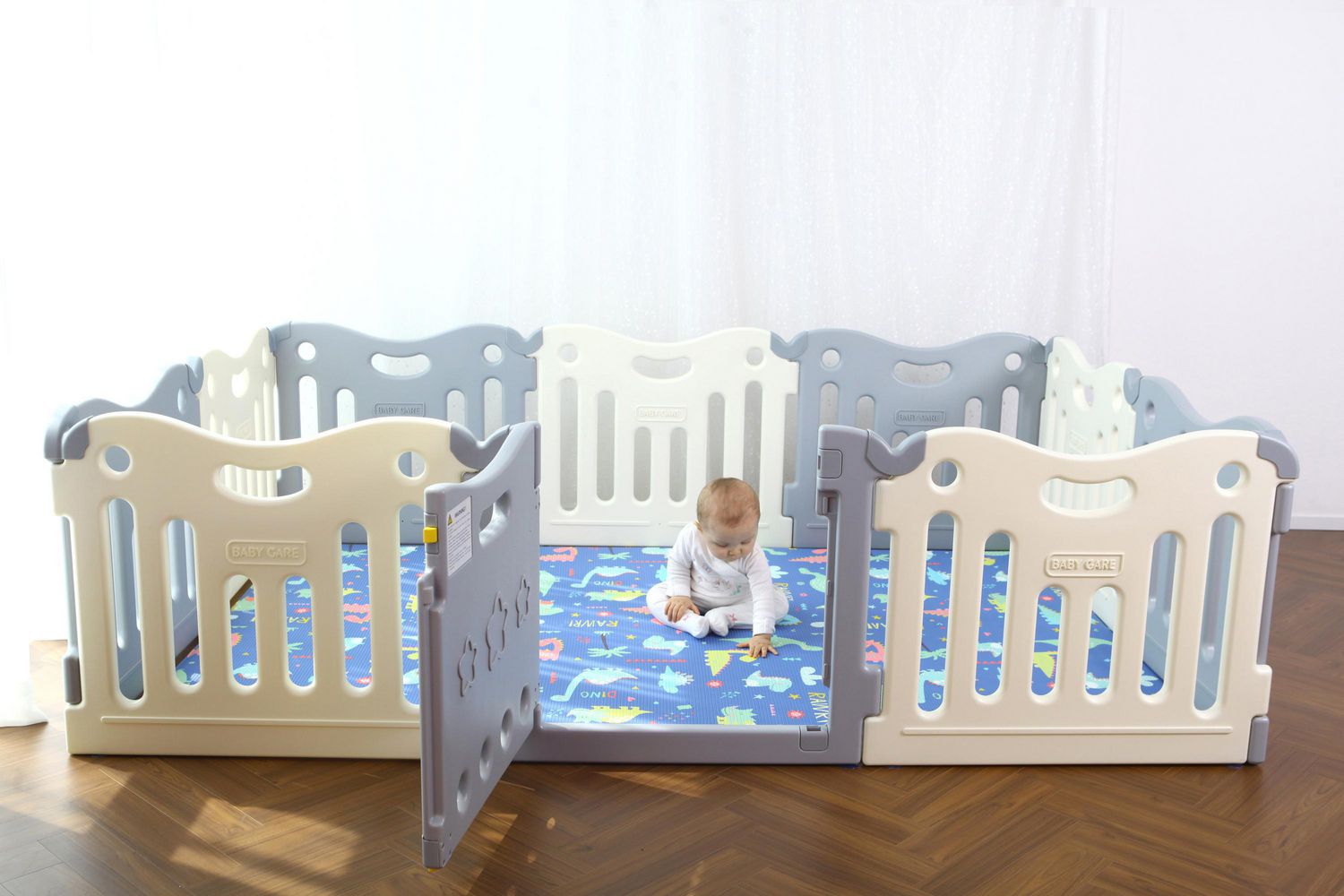 Baby care funzone baby playpen cheap in grey