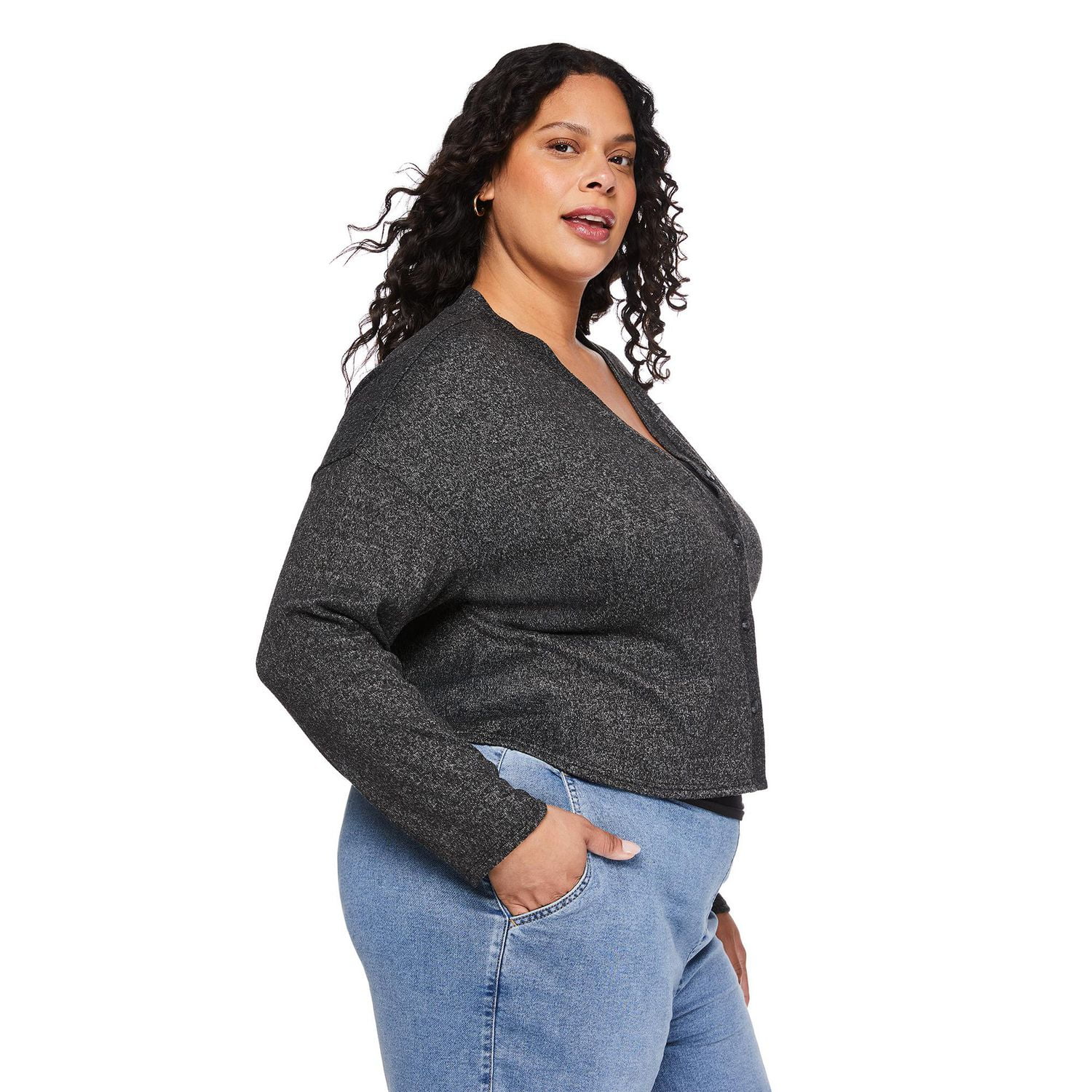 Cardigan en tricot hacci George Plus pour femmes Tailles 1X-4X