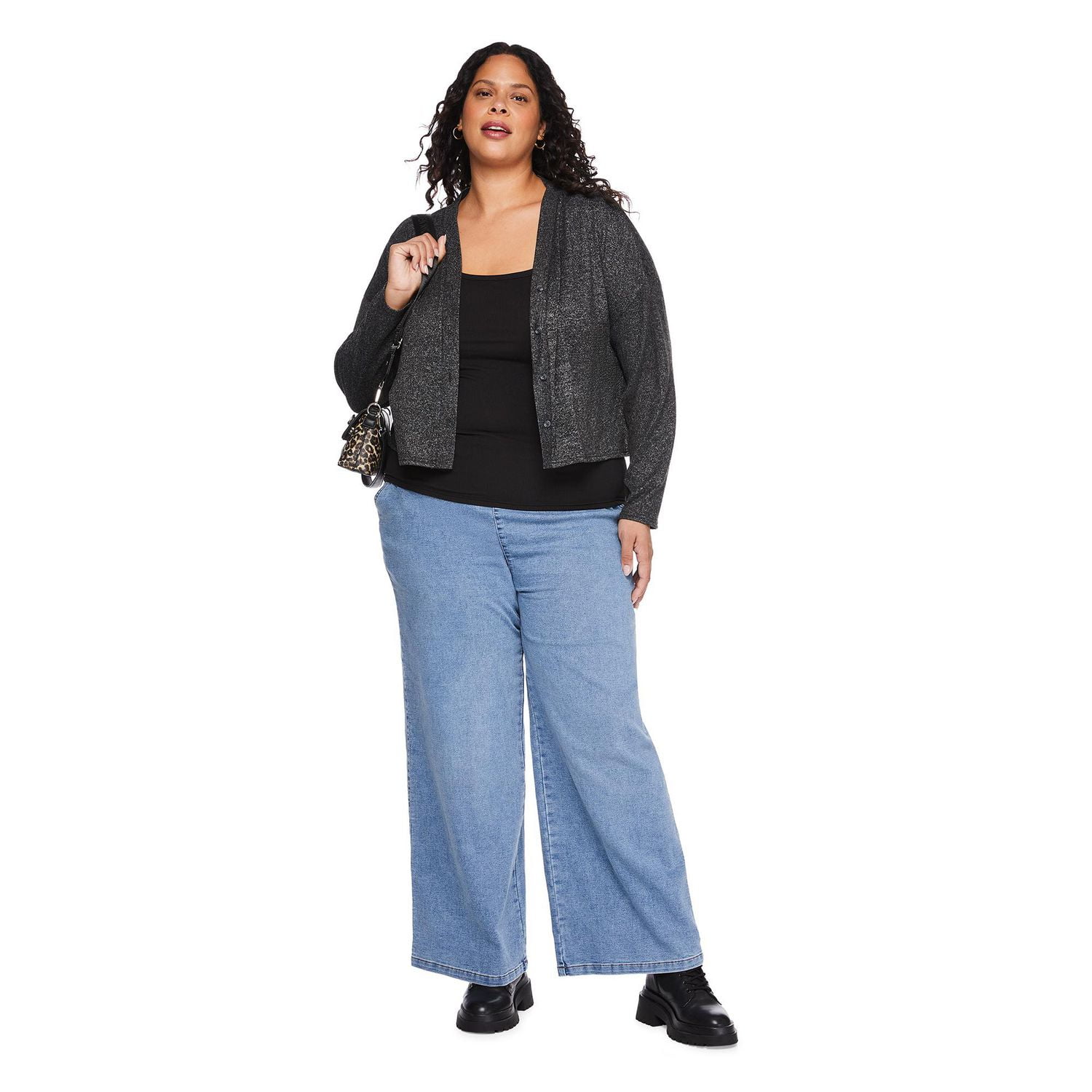 Cardigan en tricot hacci George Plus pour femmes Tailles 1X-4X