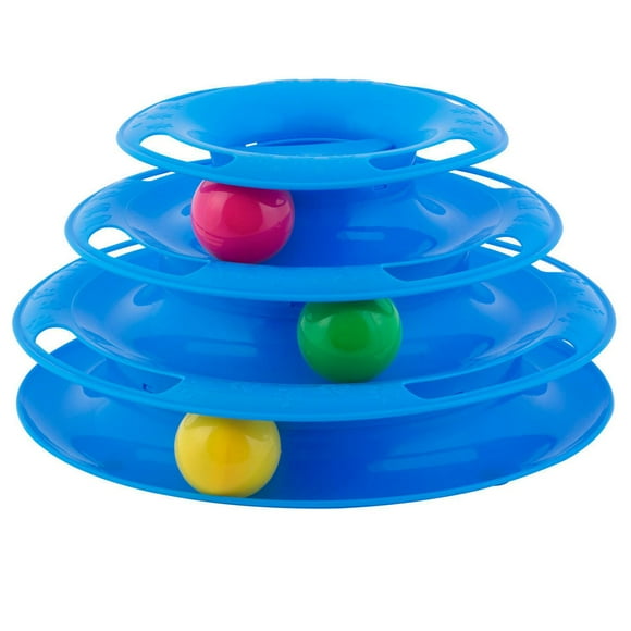 Pet Zone Busy Ball Three Tier Tower Track Interactive Cat and Kitten Toy