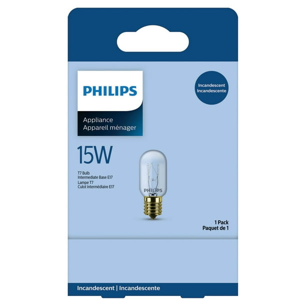 PHILIPS 15W T7 Intermediate Base Appliance Light Bulb, 104 lumens, 2700K