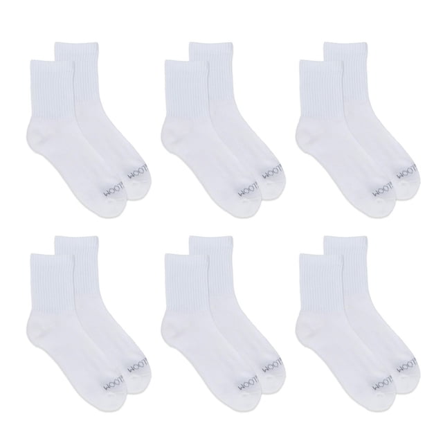 Fruit of the Loom All Day Comfort Mid Crew Socks for Women, Sizes 4-10 ...