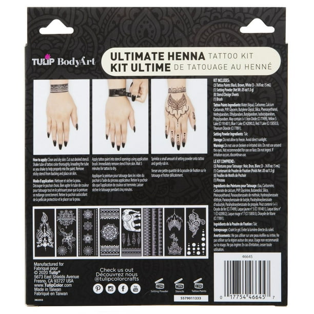 Tulip Body Art Ultimate Henna Inspired Tattoo Kit, Temporary Body Paint  with the Look of Henna, Body paint with the look of henna! 