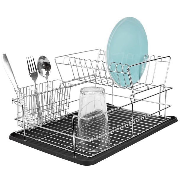 Deluxe 2 Tier Dish Rack, Black - Walmart.ca
