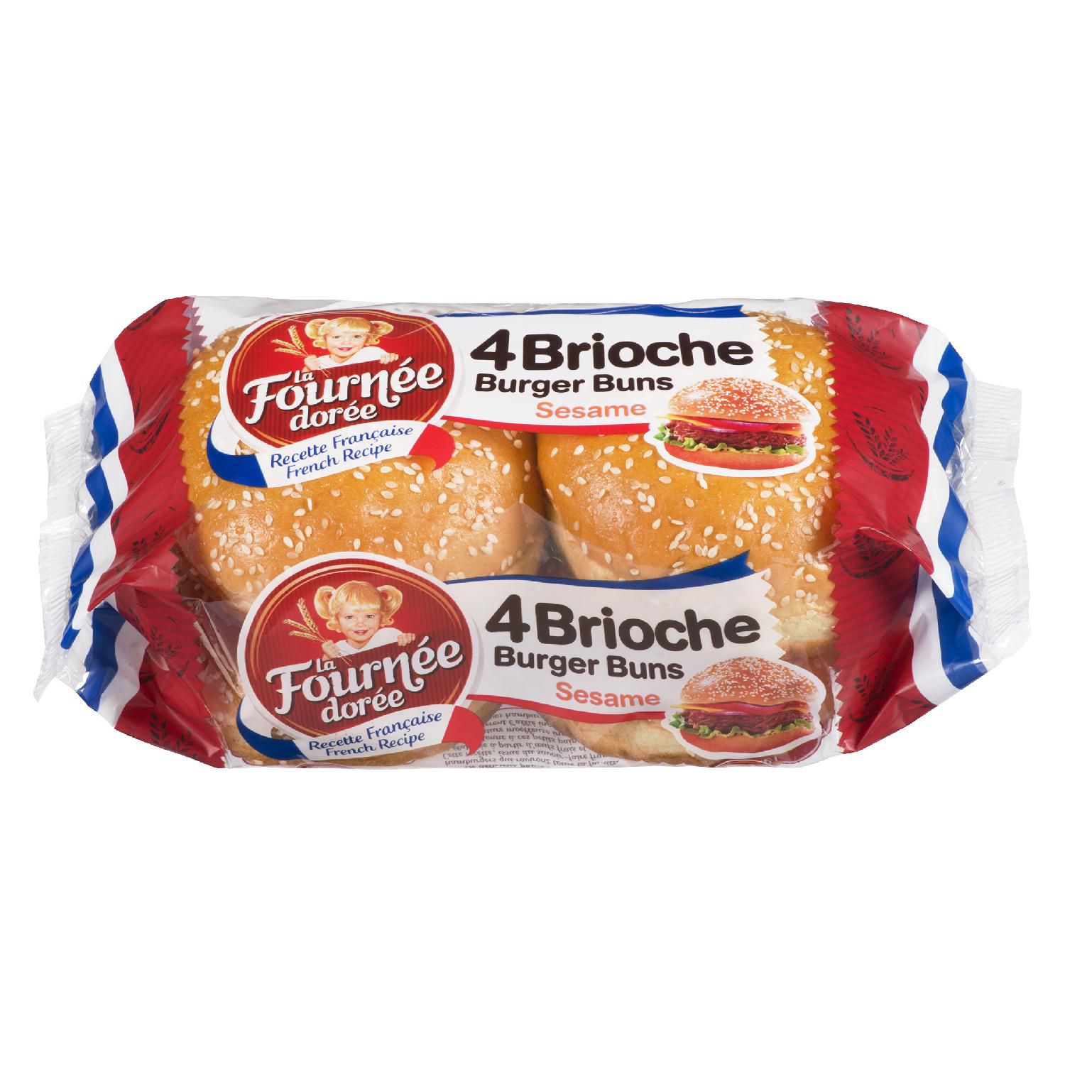 Le Baohdée Dorée Brioche Sésame Burger Pains Lot de 4 (4 x 50g), Pré-Découpés Diamètre 4 Pouces Style Français Petits Pains Sucrés et Moelleux Nappés de Graines de Sésame; texture Brioche Légère et Moelleuse avec Oeuf, Idéal pour des burgers Gourmands Maison Ou comme Pains pour Glisser et sandwich au Déjeuner.