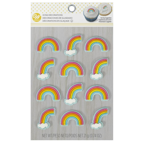 Wilton Rainbow Icing Decorations, Icing Decorations, 12-pieces 