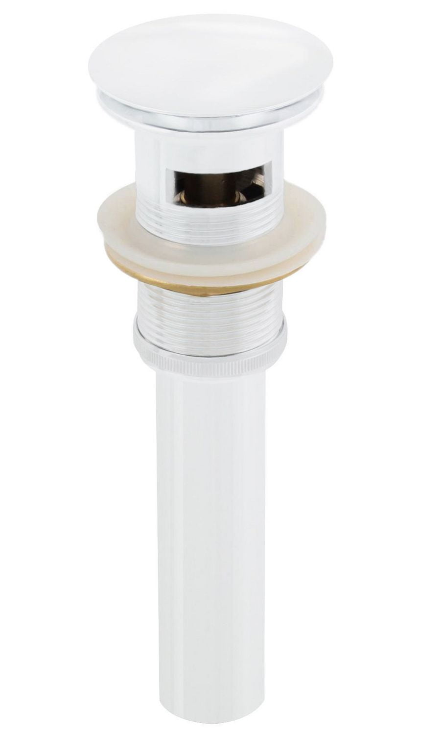 2.6in. W Stainless Steel Bathroom Sink Drain With Overflow In White AI