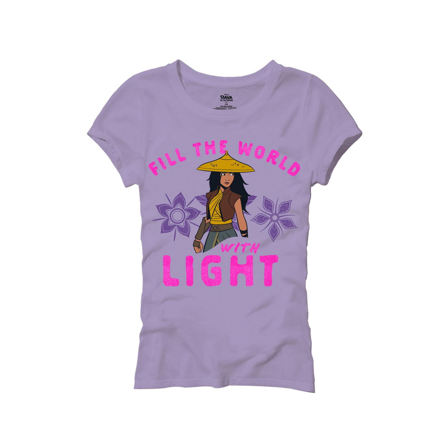 Girls Disney Raya And The Last Dragon With Light Short Sleeve T-Shirt