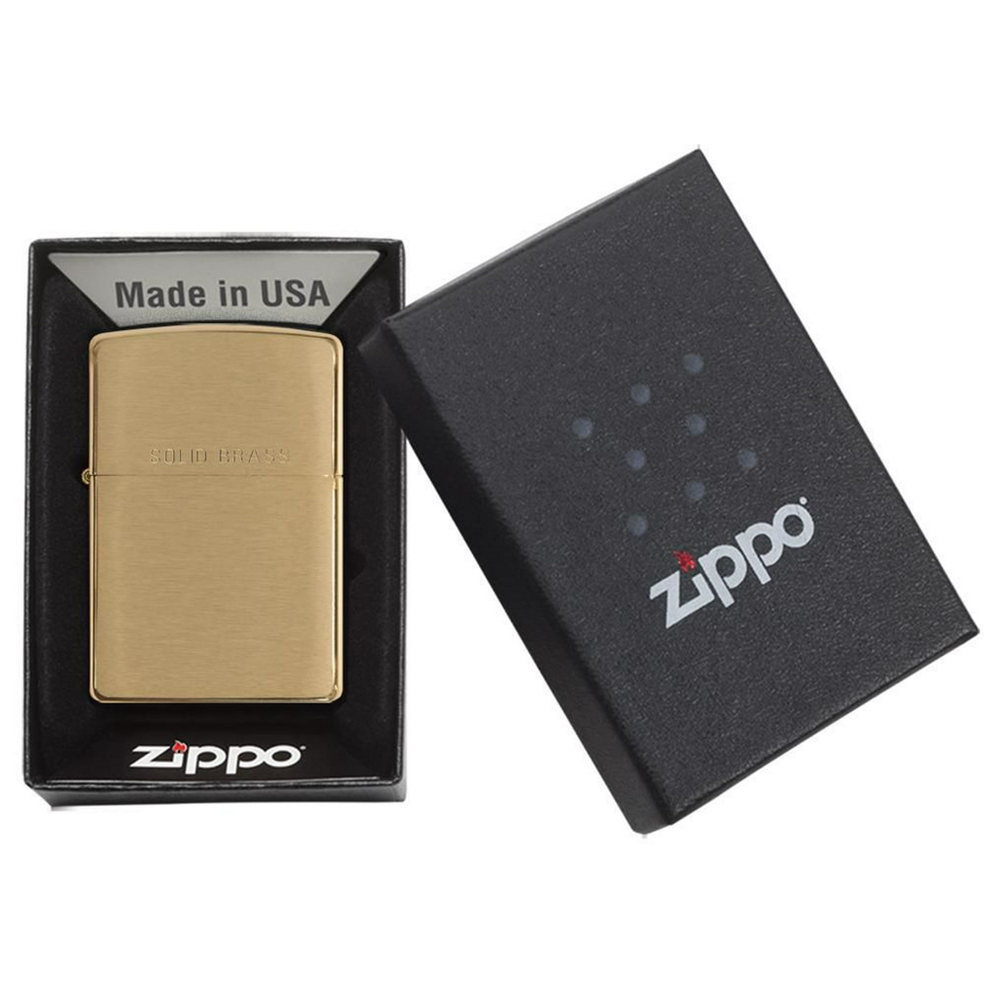 Zippo Brass Gift Pack - Zippo Fluid, Lighter & Flints - Gift Boxed