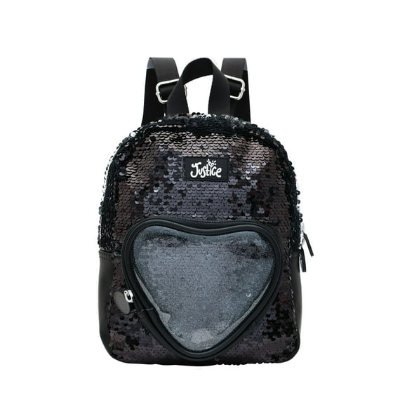 Justice sac à dos noir avec des paillettes