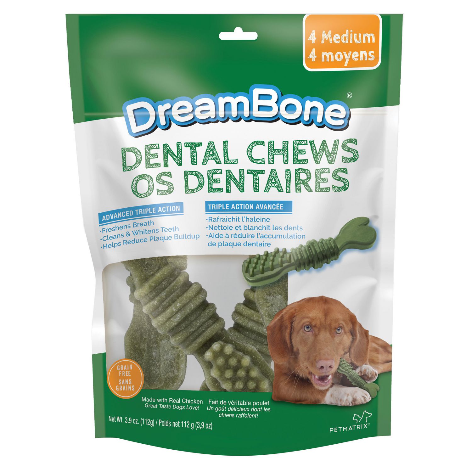 DreamBone Grain-Free Dental Chews for Medium Dogs, 4 Medium | Walmart Canada