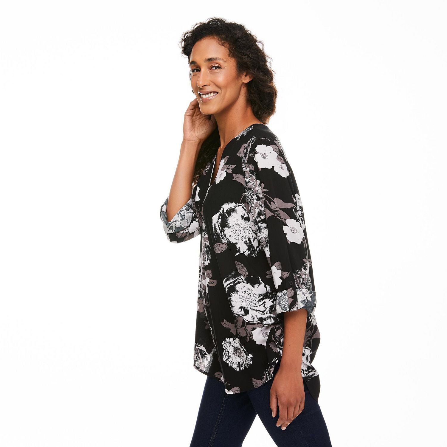 Chemisier avec manches roulées à languette Penmans pour femmes