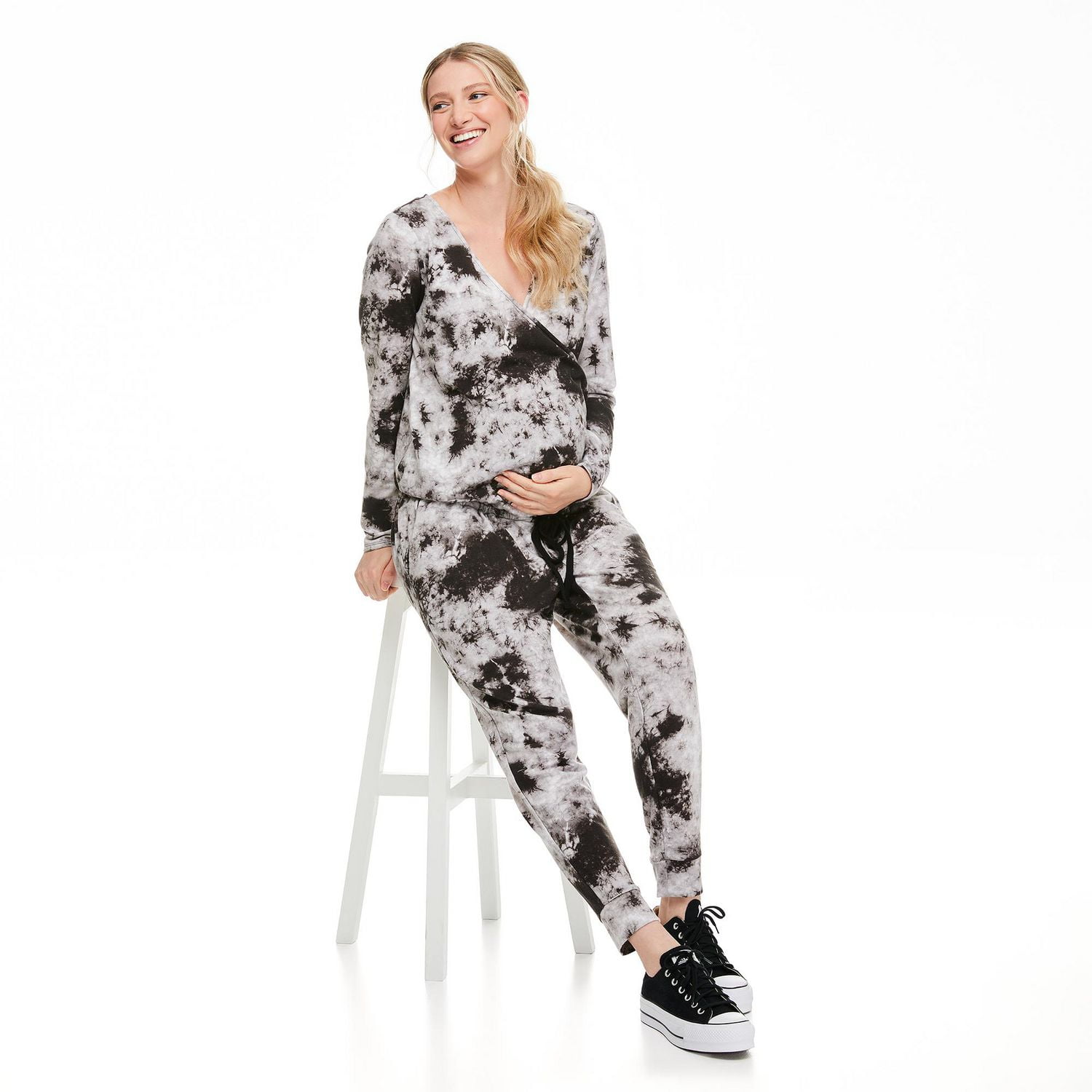 Paisley Sky Maternity Jogger Jumpsuit