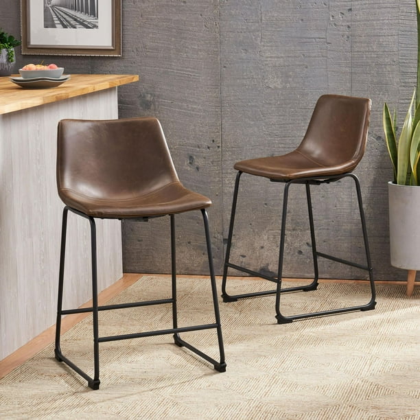 Cedric Vintage Brown Counter Stool Walmart.ca