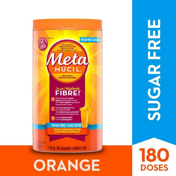 Metamucil 3 in 1 MultiHealth Fibre! Sugar-Free Fiber Suplement Powder, Orange, 1.04 kg