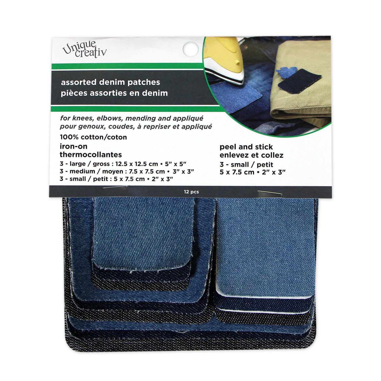 16pcs Denim Patch, Cuttable, Wear Resistant, Iron On Repair