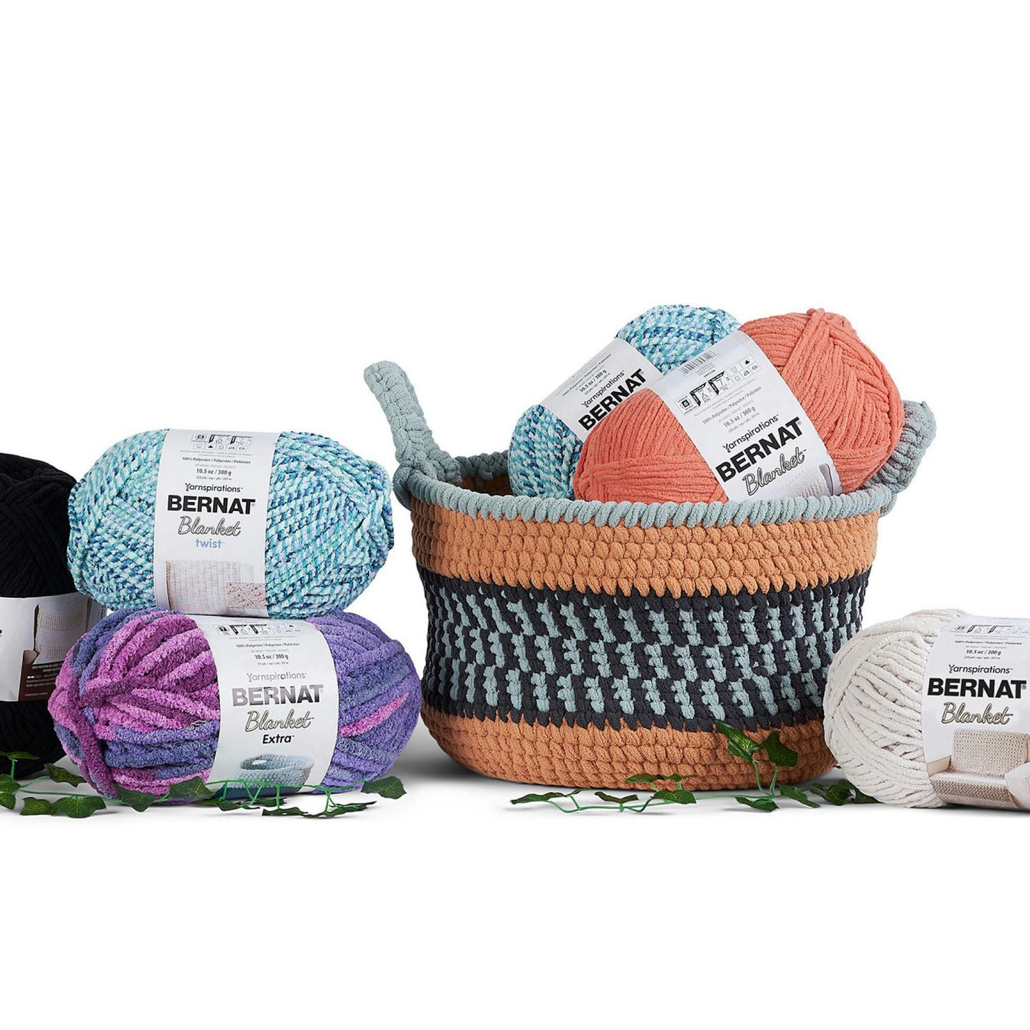 Bernat Blanket Yarn Crochet Value Pack with Canvas Bag - Clearance