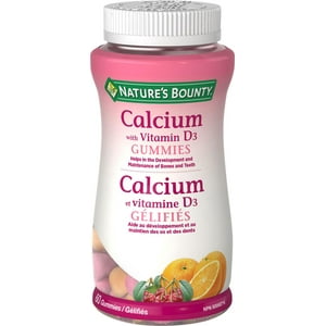 La nature Bounty Calcium avec vitamine D3 Gummies