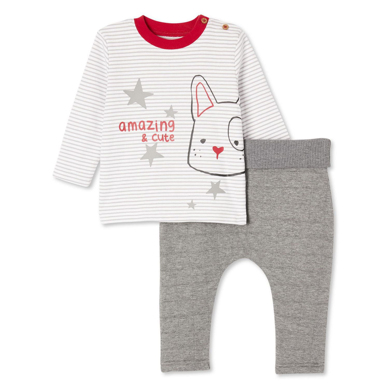 LOVE Ellen DeGeneres Infants' Unisex Tee and Pant 2-Piece Set