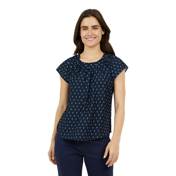 CHAPS-PLEAT NECK TOP - Walmart.ca