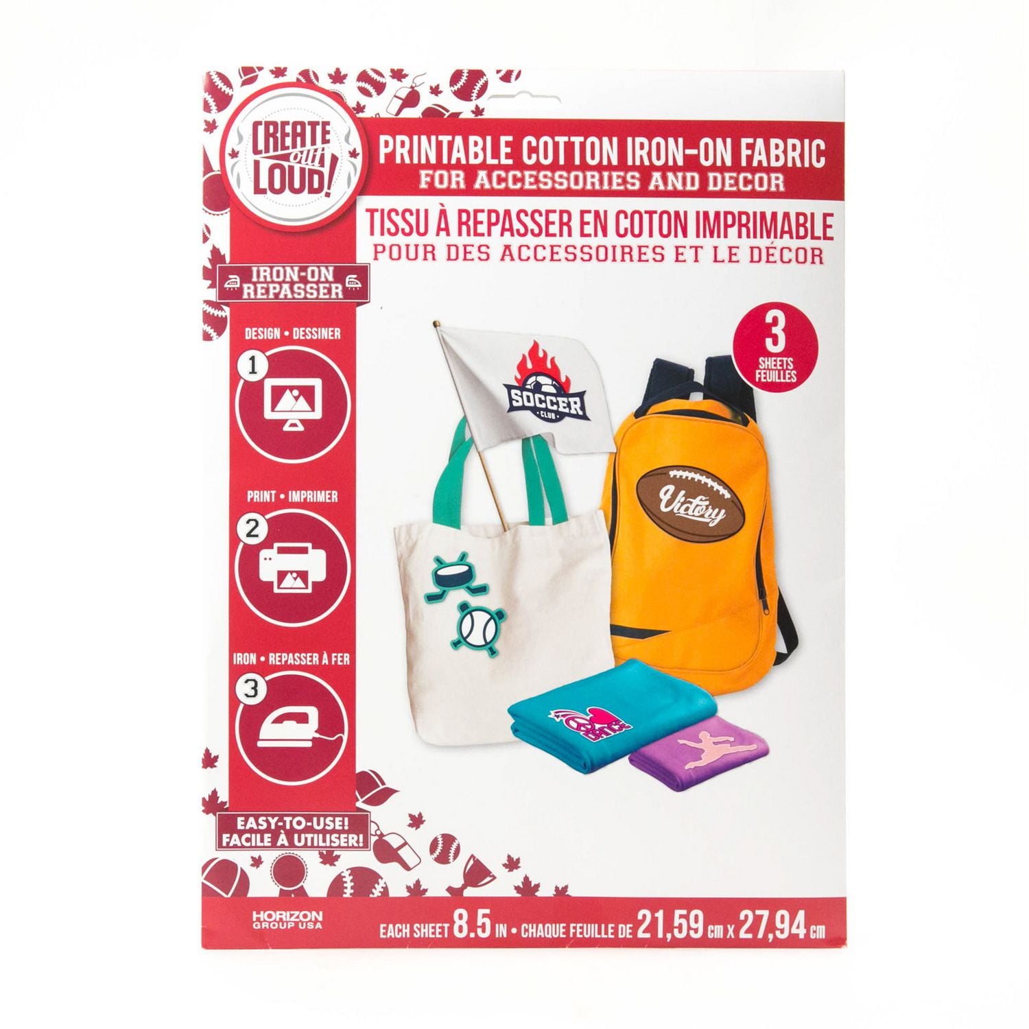 Tissu Thermocollant Create Out Loud En Coton Imprimable Pour Accessoires Et Décoration Walmart Canada