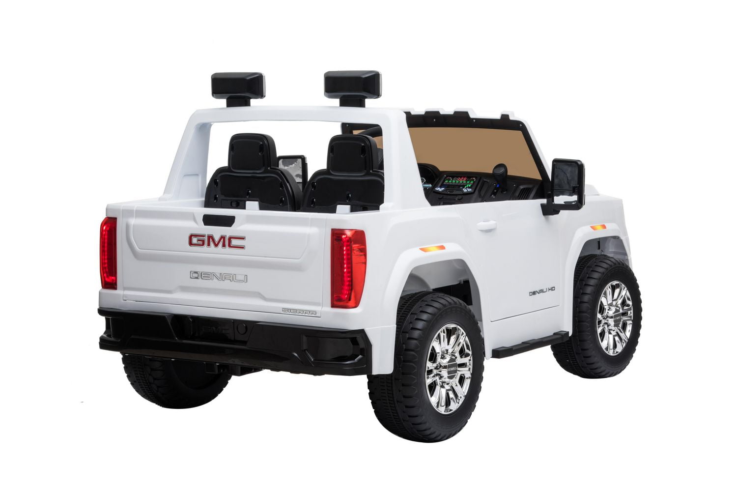 GMC Sierra Denali HD Ride On Car for Kids 2 Seater White