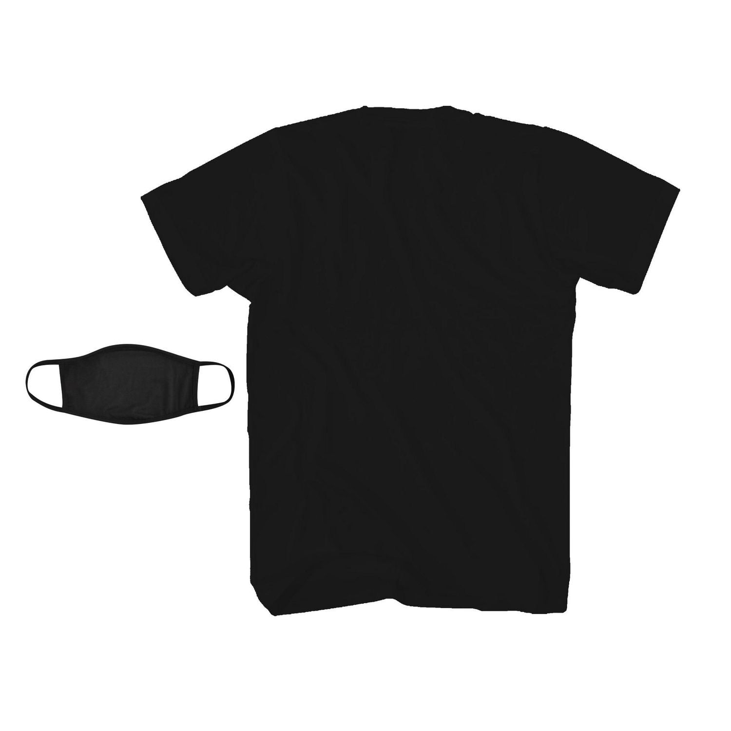 Mens Black Superman Logo Outline T-Shirt and Mask