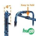 thumbnail image 2 of Hugo Sapphire Blue Adjustable Folding Walker With 5" Wheels and Plastic Glides, 2 of 3