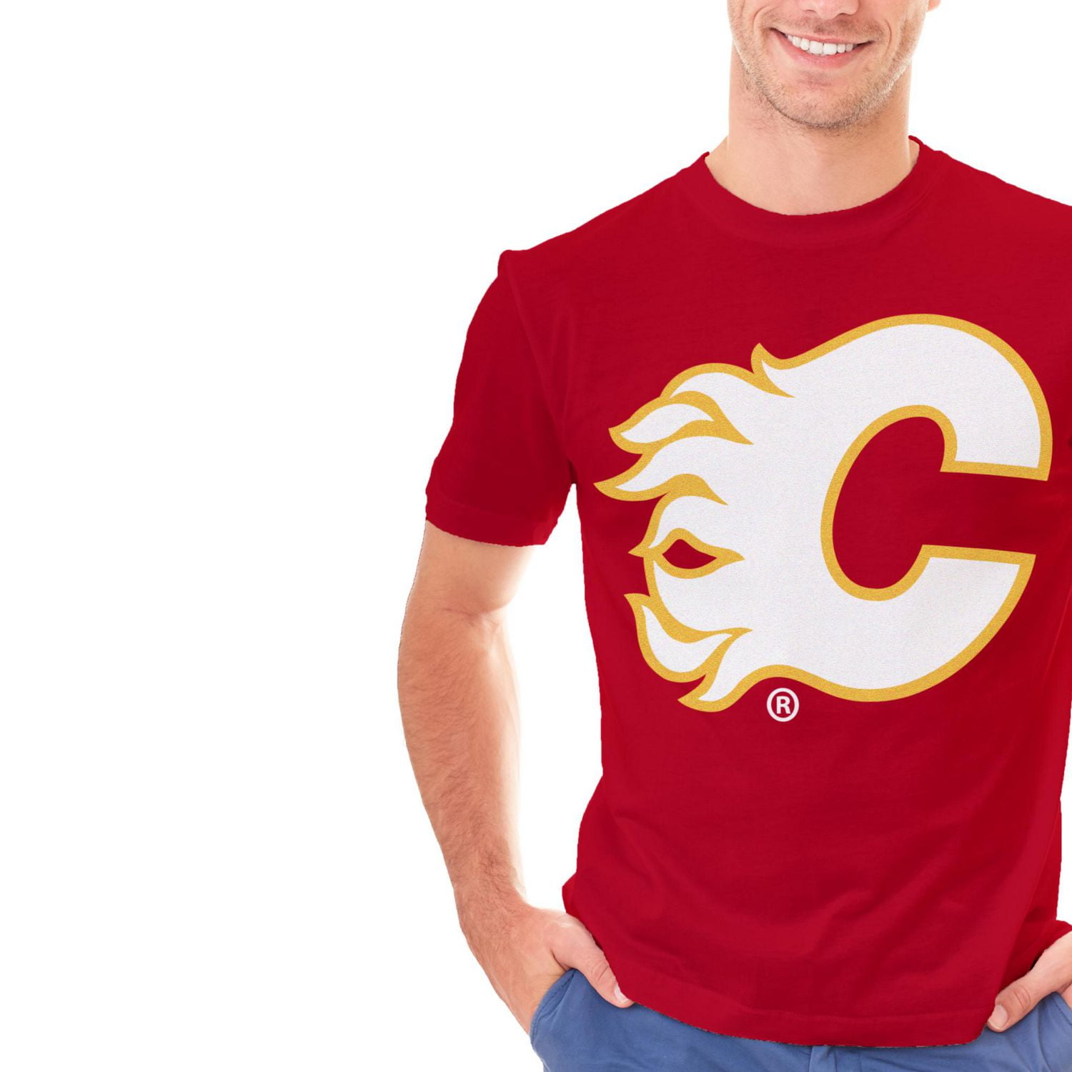 T-shirt à manches courtes pour hommes des Flames de Calgary de la LNH *Exclusivité en ligne