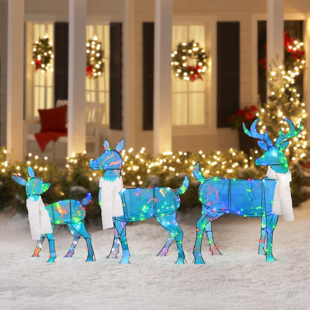 Holiday Flat-tastics Sparkle Iridescent A Frame Reindeer Family