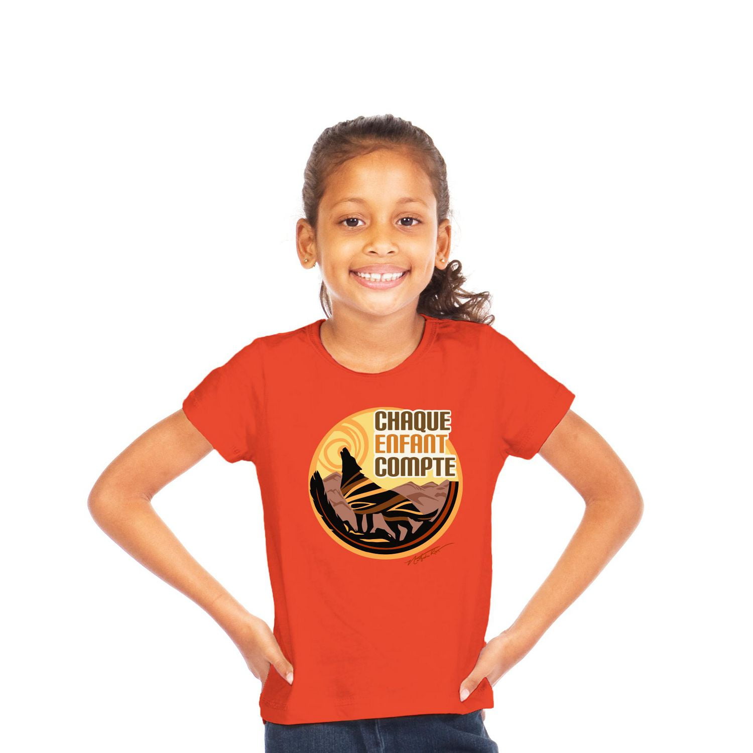T-shirt pour enfants fiers autochtones Chaque enfant compte - Français