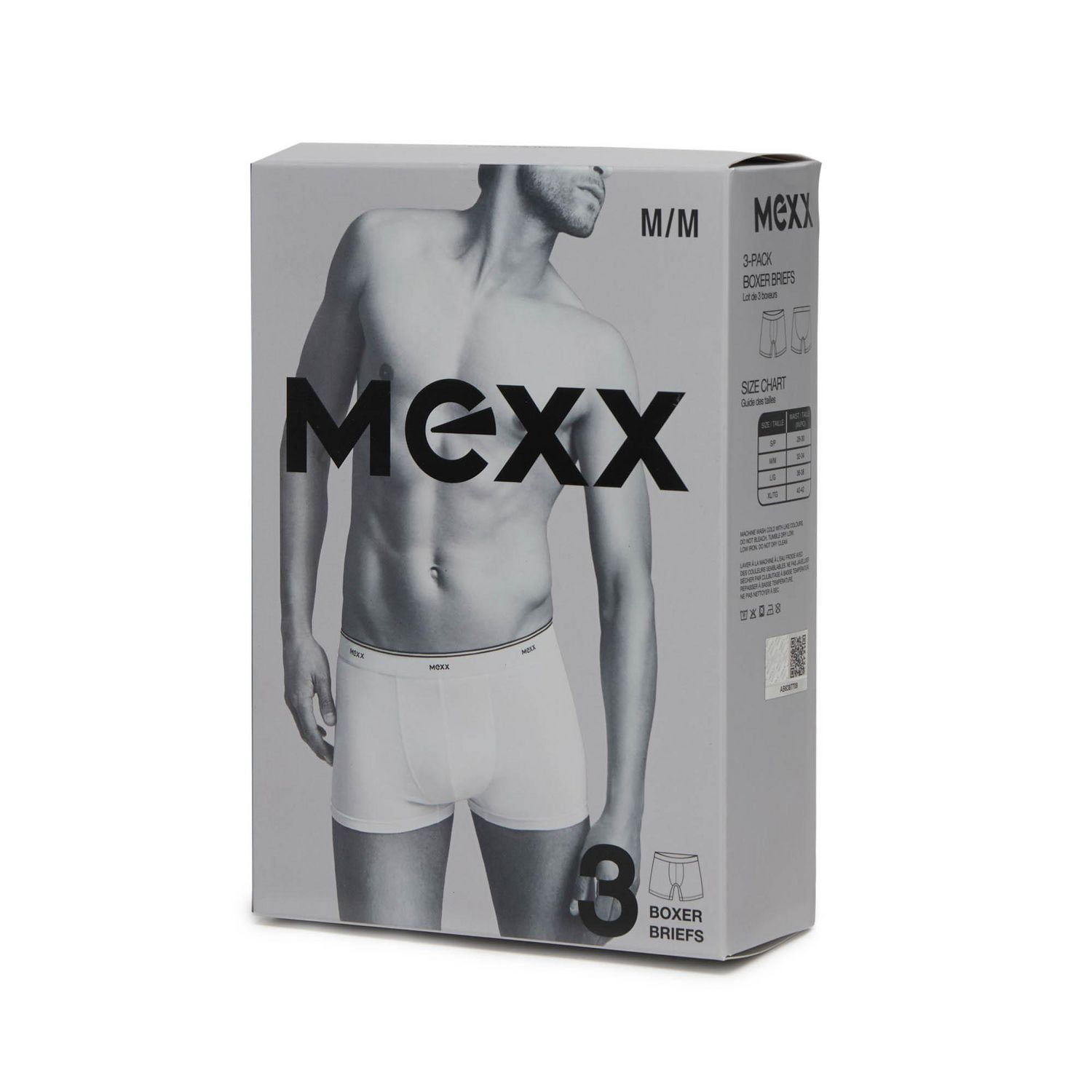 Mexx Men’s 3-Pack Boxer Briefs with Branded Elastic, S-XL